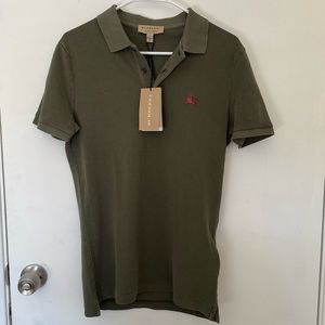 NWT green Burberry polo tshirt